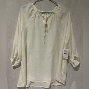 89th & Madison Ladies Cream Colored Blouse
